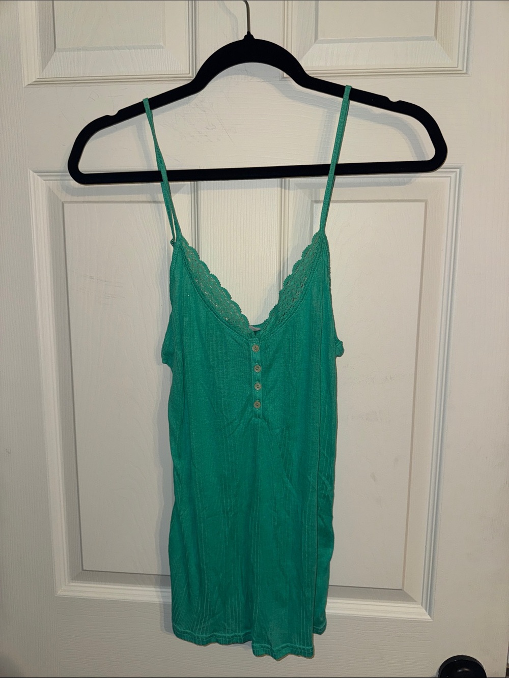 Victoria's Secret Teal Lace-Trim Button Cami